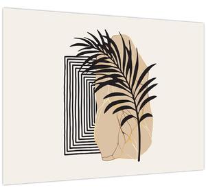 Obraz - Abstrakcia s tropickými listami N⁰3 (70x50 cm)