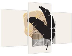 Obraz - Abstrakcia s tropickými listami N⁰4 (90x60 cm)