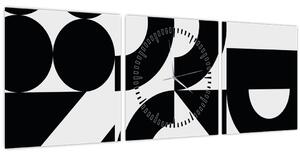 Obraz - Geometrická abstrakcia N⁰2 (s hodinami) (90x30 cm)