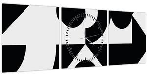 Obraz - Geometrická abstrakcia N⁰1 (s hodinami) (90x30 cm)