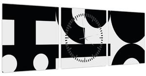 Obraz - Geometrická abstrakcia N⁰3 (s hodinami) (90x30 cm)