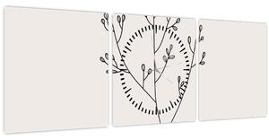 Obraz - Lúčny kvet N⁰3 (s hodinami) (90x30 cm)