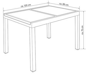 Livarno home Rozkladací hliníkový stôl Houston, čierny (100342081)
