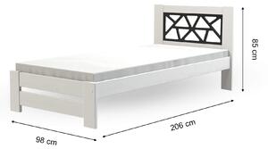 Drevená jednolôžková posteľ 90x200 Kosma - biela