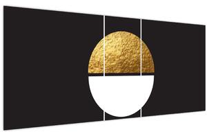 Obraz - Abstrakcia zlatá a čierna N⁰1 (120x50 cm)