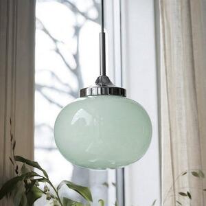 PR Home Závesné svietidlo Elsy, svetlozelené/chrómové, Ø 18 cm, sklo, zástrčka, Zelená, Obývacia izba / jedáleň, kov, Škandinávsky, Závesné svietidlo