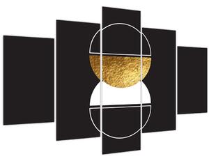 Obraz - Abstrakcia zlatá a čierna N⁰2 (150x105 cm)
