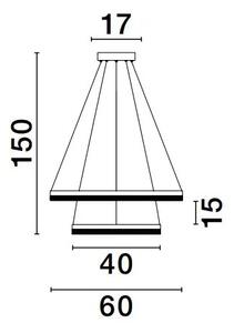 LED luster Adria 2 čierne – Čierna