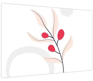 Obraz - Ružová florálna abstrakcia N⁰3 (90x60 cm)