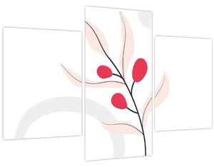 Obraz - Ružová florálna abstrakcia N⁰3 (90x60 cm)