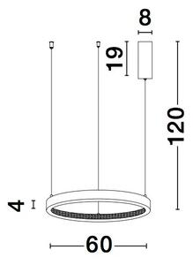 LED luster Preston 60 čierne – Čierna