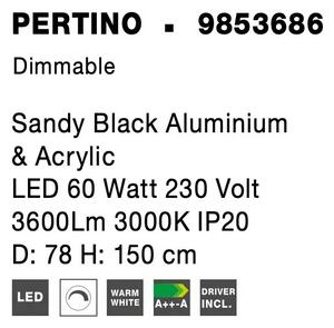 LED luster Pertino 78 3000K čierne – Čierna