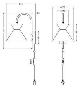 Osram - Nástenné svietidlo DECOR WAIST 1xE27/40W/230V čierne