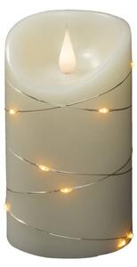 Vosková LED sviečka biela farba teplá biela 17,8cm