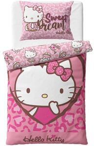Bavlnené posteľné obliečky Hello Kitty - motív Sweet Dream - 100% bavlna - 70x90 cm + 140x200 cm