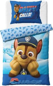 Bavlnené posteľné obliečky Labková patrola – Paw Patrol - motív policajt Chase - 100% bavlna - 70x90 cm + 140x200 cm
