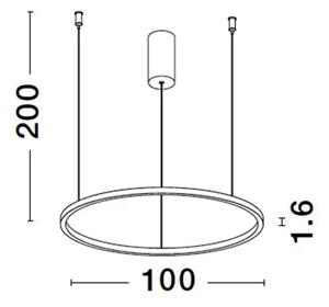LED luster Tarquin 100 Strieborná – Sivá