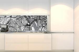 DIMEX | Fototapeta do kuchyne Mapa Washingtonu D.C. KI-180-186 | 180 x 60 cm | čiernobiela