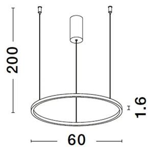 LED luster Tarquin 60 Strieborná