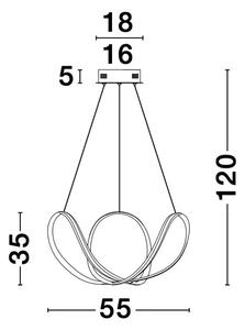 LED luster Apus 55 čierne – Čierna