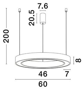 LED luster Morbido 60 čierne s diaľkovým ovládaním – Čierna