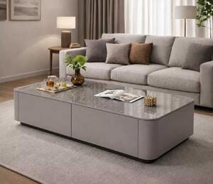 LuxuryForm DESIGN Konferenčný stolík ASTON 120 × 60 × 36 cm – sivý so sivou doskou