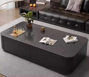 LuxuryForm DESIGN Konferenčný stolík ASTON 120 × 60 × 36 cm – čierny s tmavou doskou