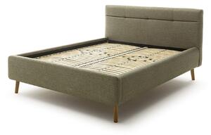 MUZZA Dvojlôžková posteľ anika s úložným priestorom 160 x 200 cm zelená