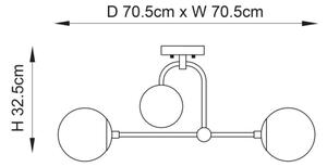 Endon 90843 - Prisadený luster ONTARIO 4xE14/7W/230V mosadz