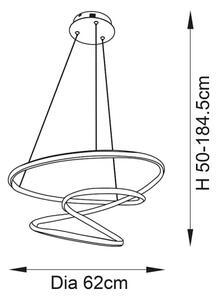 Endon 97632 - LED závesné svietidlo na lane DUNE LED/47,5W/230V 3000K čierne