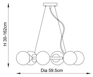 Endon 106390 - Luster na lanku OTIS 6xG9/3W/230V zlatý