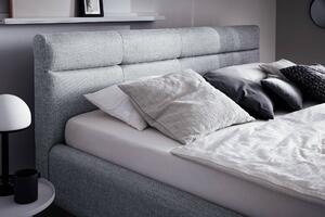 MUZZA Dvojlôžková posteľ anika s úložným priestorom 140 x 200 cm svetlomodrá