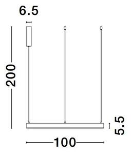 LED luster Motif 100 čierne CCT s diaľkovým ovládaním – Čierna