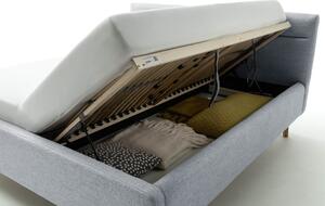 MUZZA Dvojlôžková posteľ anika s úložným priestorom 160 x 200 cm svetlomodrá