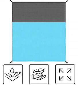 SPRINGOS Plážová pikniková deka 200x210 cm PM0006 - modro-šedá