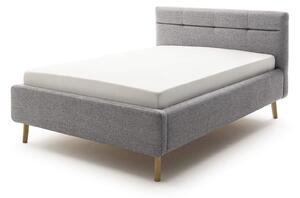 MUZZA Dvojlôžková posteľ anika s úložným priestorom 140 x 200 cm sivá