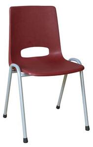 Plastová jedálenská stolička Pavlina Grey, bordová, sivá konštrukcia