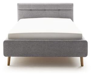 MUZZA Dvojlôžková posteľ anika s úložným priestorom 140 x 200 cm sivá