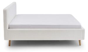 MUZZA Dvojlôžková posteľ taupe 160 x 200 cm fleece biela