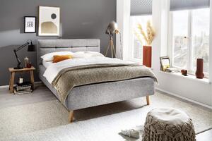 MUZZA Dvojlôžková posteľ anika s úložným priestorom 160 x 200 cm sivá