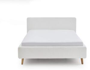MUZZA Dvojlôžková posteľ taupe 180 x 200 cm fleece biela