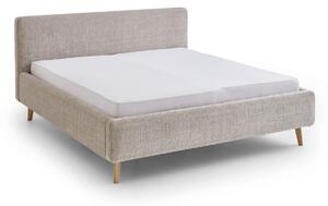 MUZZA Dvojlôžková posteľ taupe 140 x 200 cm chenille béžová