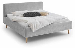 MUZZA Dvojlôžková posteľ taupe 140 x 200 cm chenille sivá