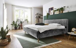MUZZA Dvojlôžková posteľ taupe 140 x 200 cm chenille antracit