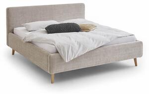 MUZZA Dvojlôžková posteľ taupe s úložným priestorom 160 x 200 cm chenille béžová