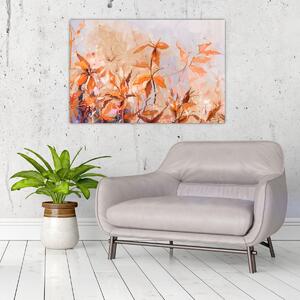 Obraz - Maľované kvety (90x60 cm)