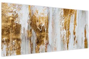Obraz - Abstrakcia so zlatou (120x50 cm)