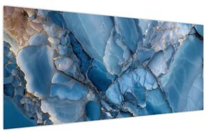 Obraz - Modrý členitý mramor (120x50 cm)
