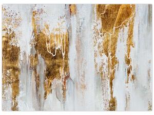 Obraz - Abstrakcia so zlatou (70x50 cm)
