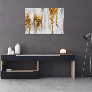 Obraz - Abstrakcia so zlatou (90x60 cm)